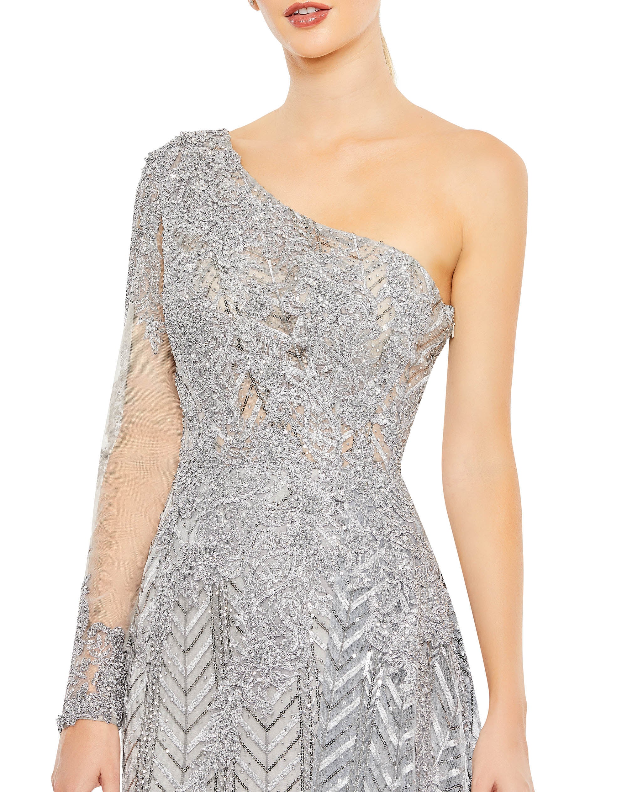 Shop Embellished One Shoulder A Line Gown Online