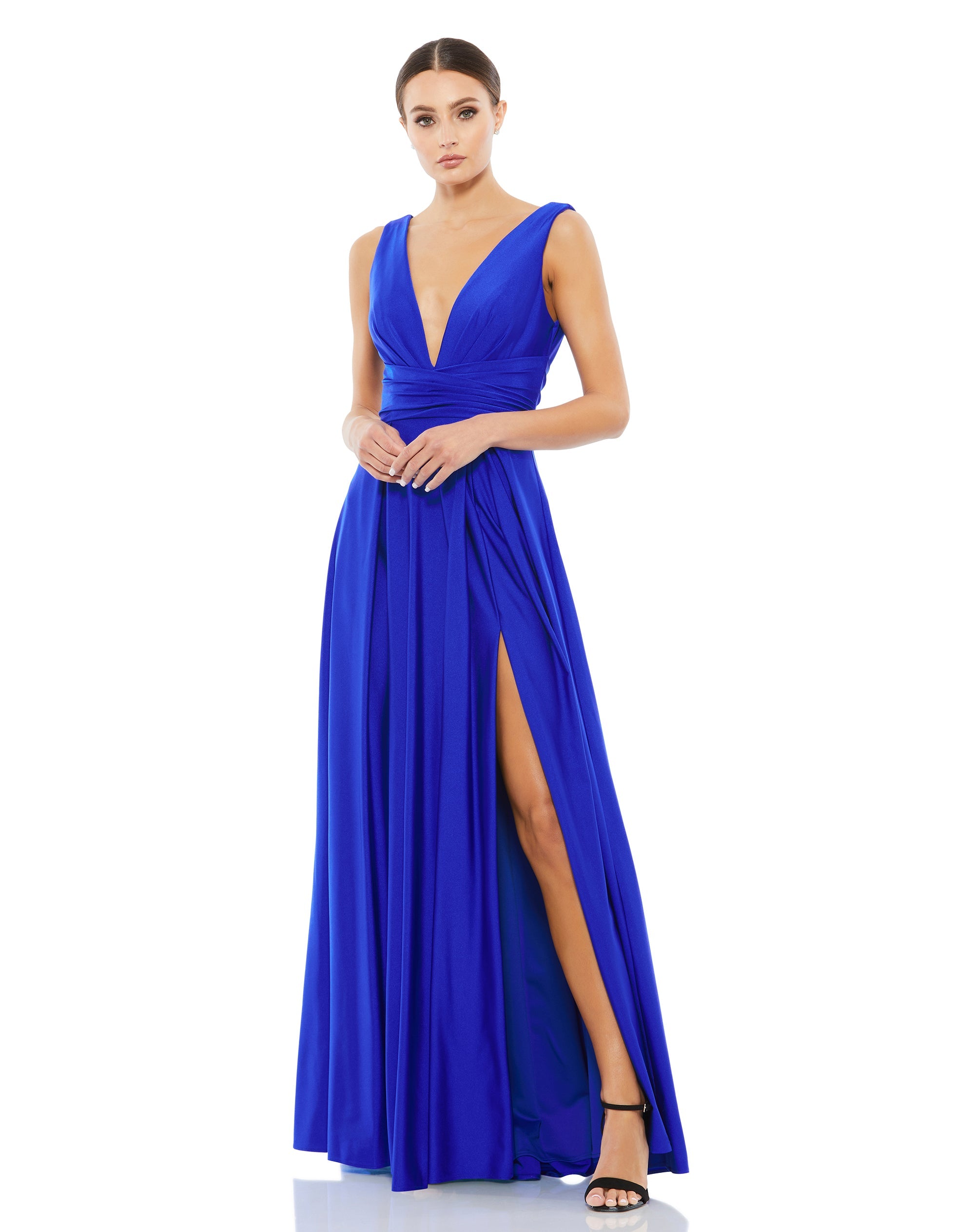 Shop Jersey Plunge Neck Long Gown Online