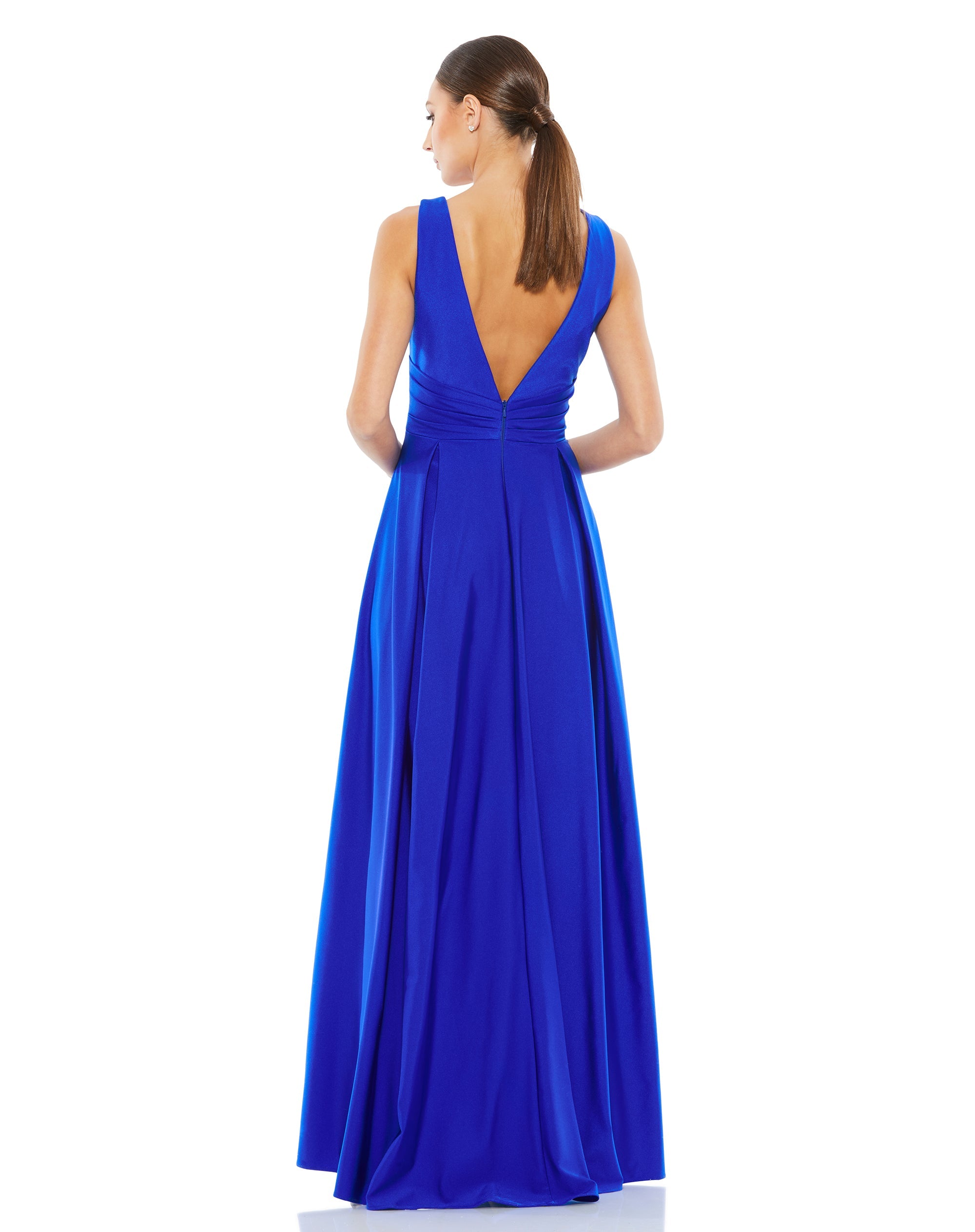 Shop Jersey Plunge Neck Long Gown Online