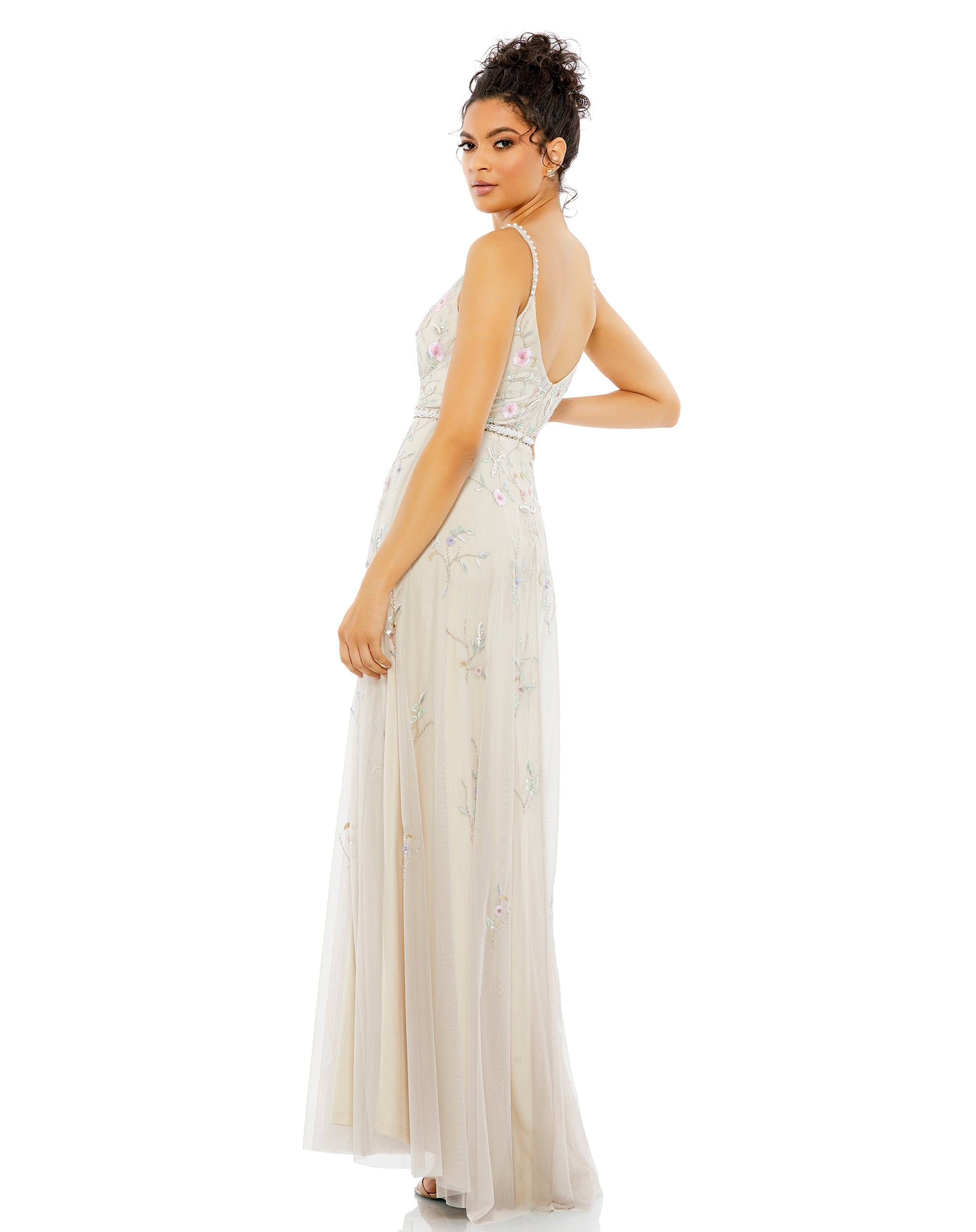 Shop Embellished Sleeveless Wrap Over Gown Online