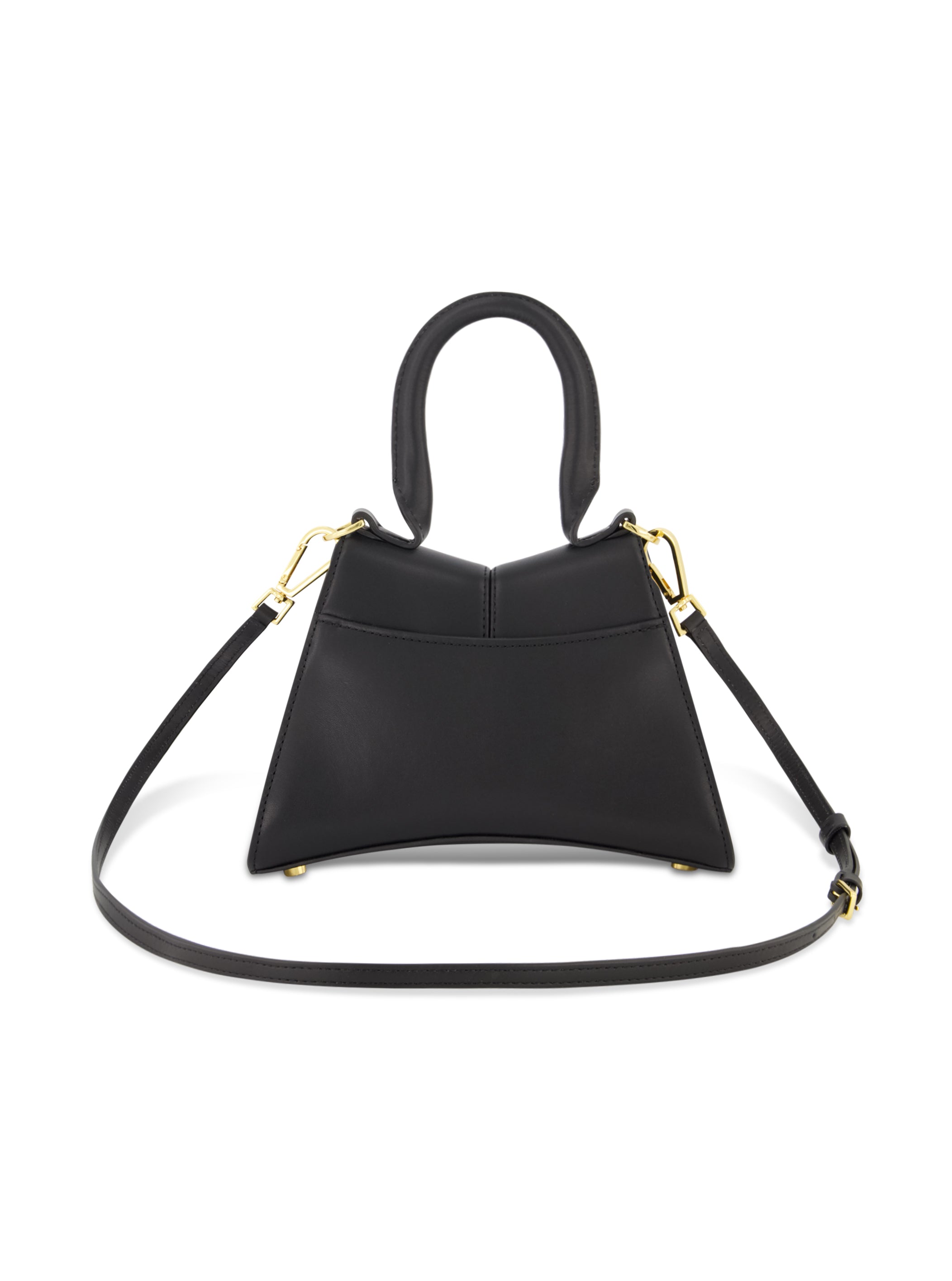 Shop Angular Mini Leather Handbag With Gold Hardware Online