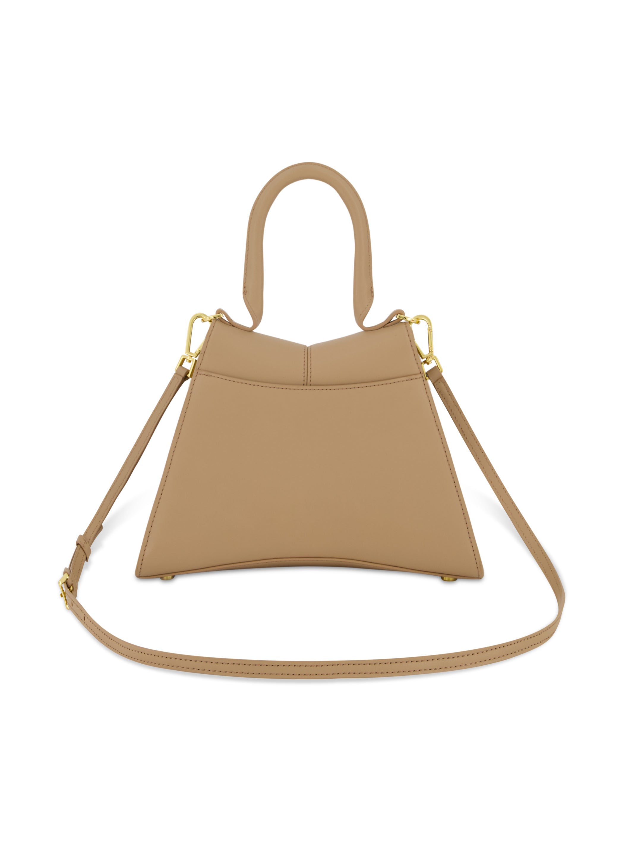 Shop Angular Small Leather Handbag With Gold Hardware Online