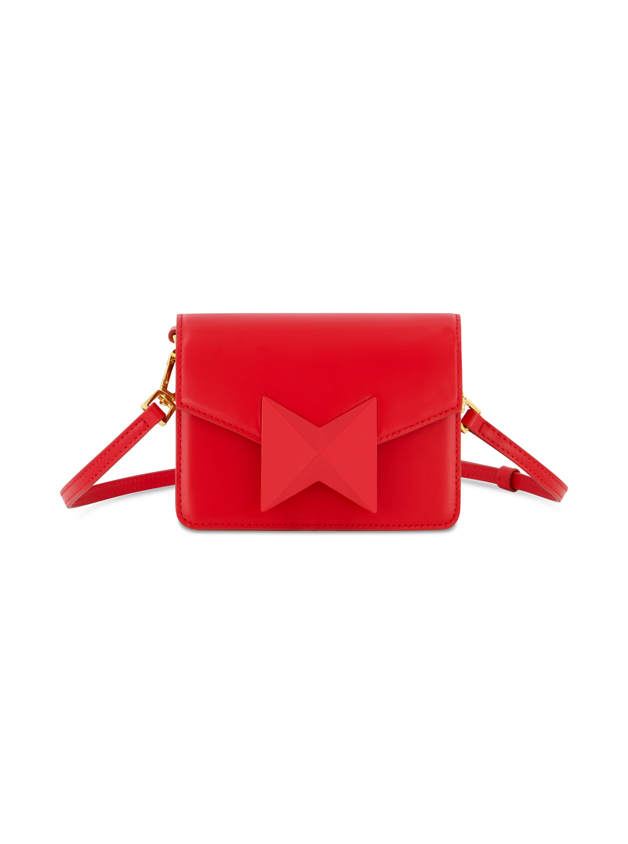 Shop Mini Leather Crossbody Bag With Gold Strap Online