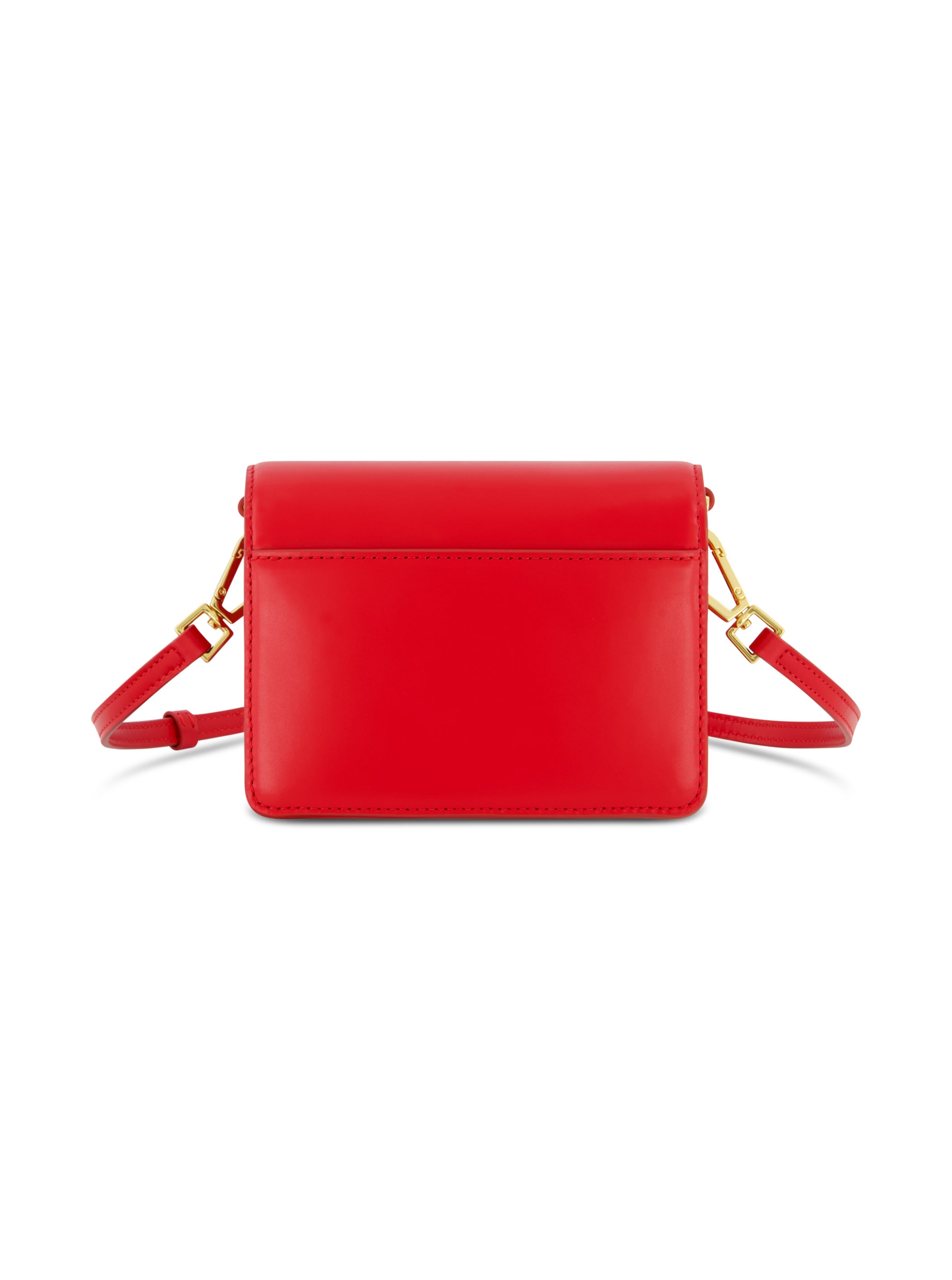 Shop Mini Leather Crossbody Bag With Gold Strap Online