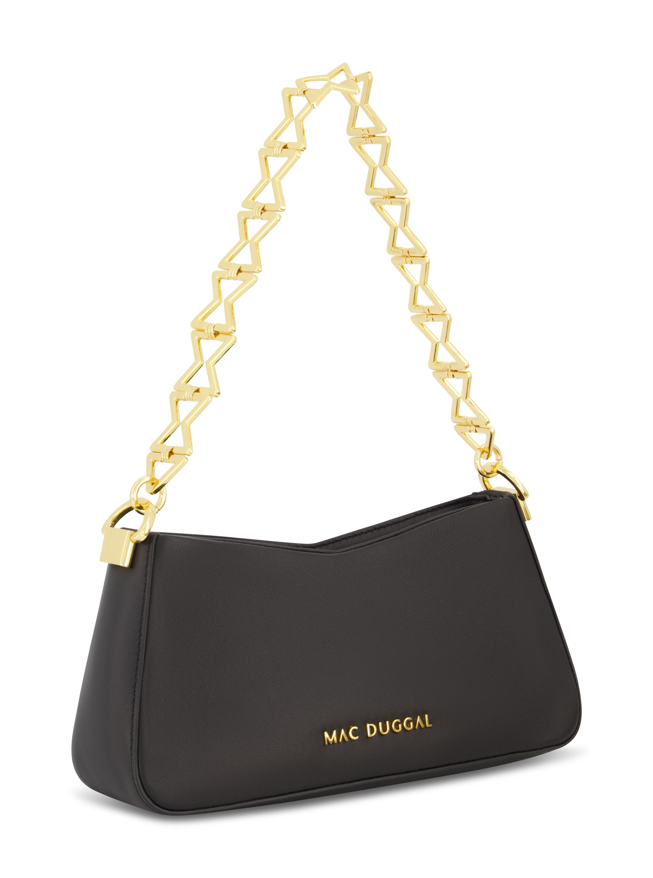 Shop Nappa Leather Shoulder Bag With Gold Strap Online