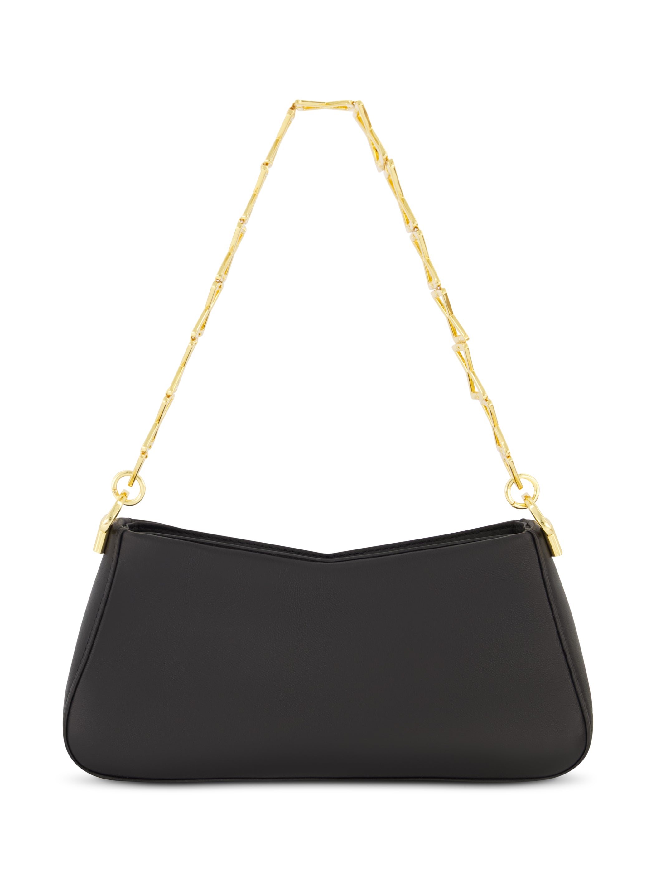 Shop Nappa Leather Shoulder Bag With Gold Strap Online