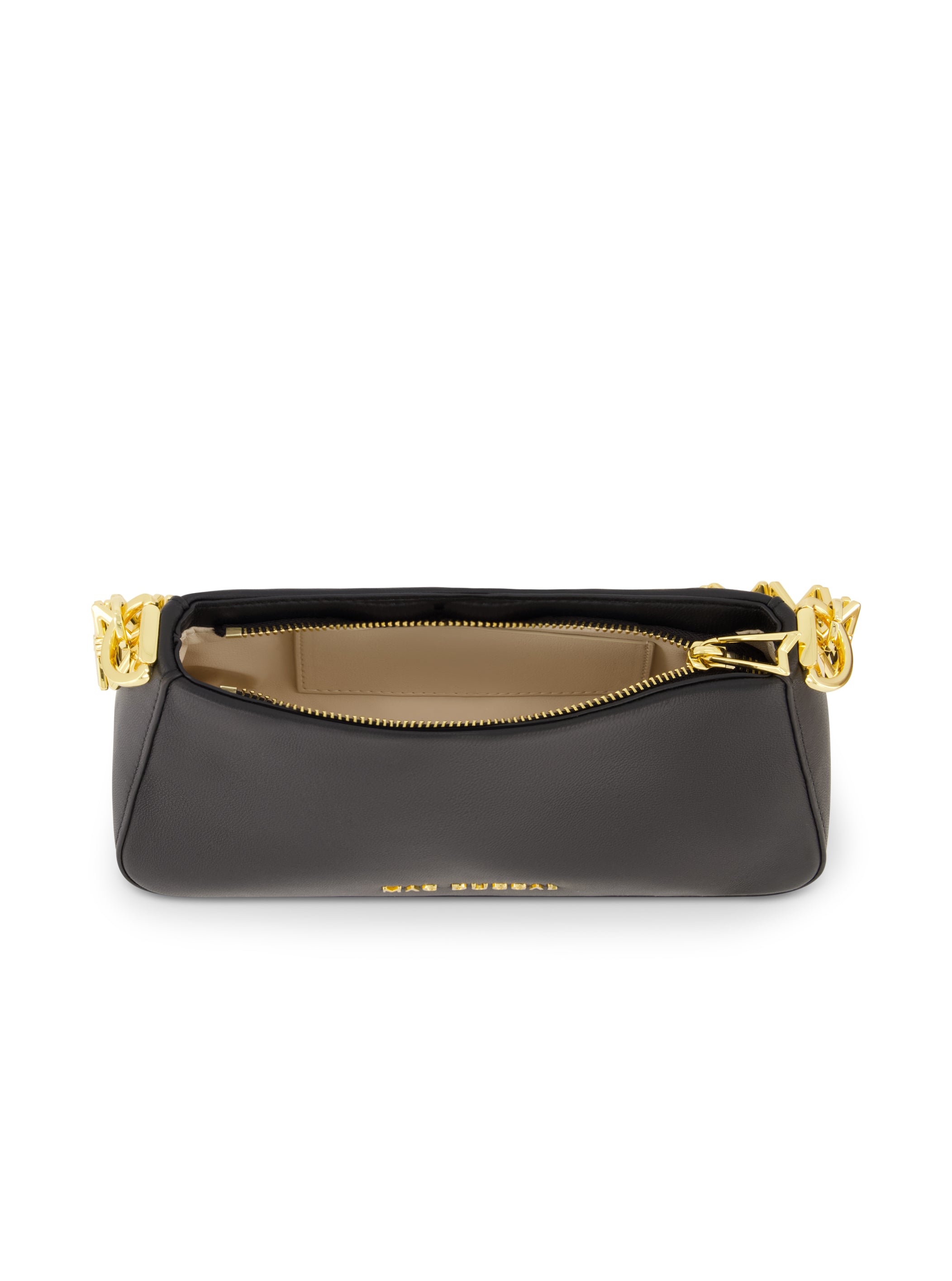 Shop Nappa Leather Shoulder Bag With Gold Strap Online