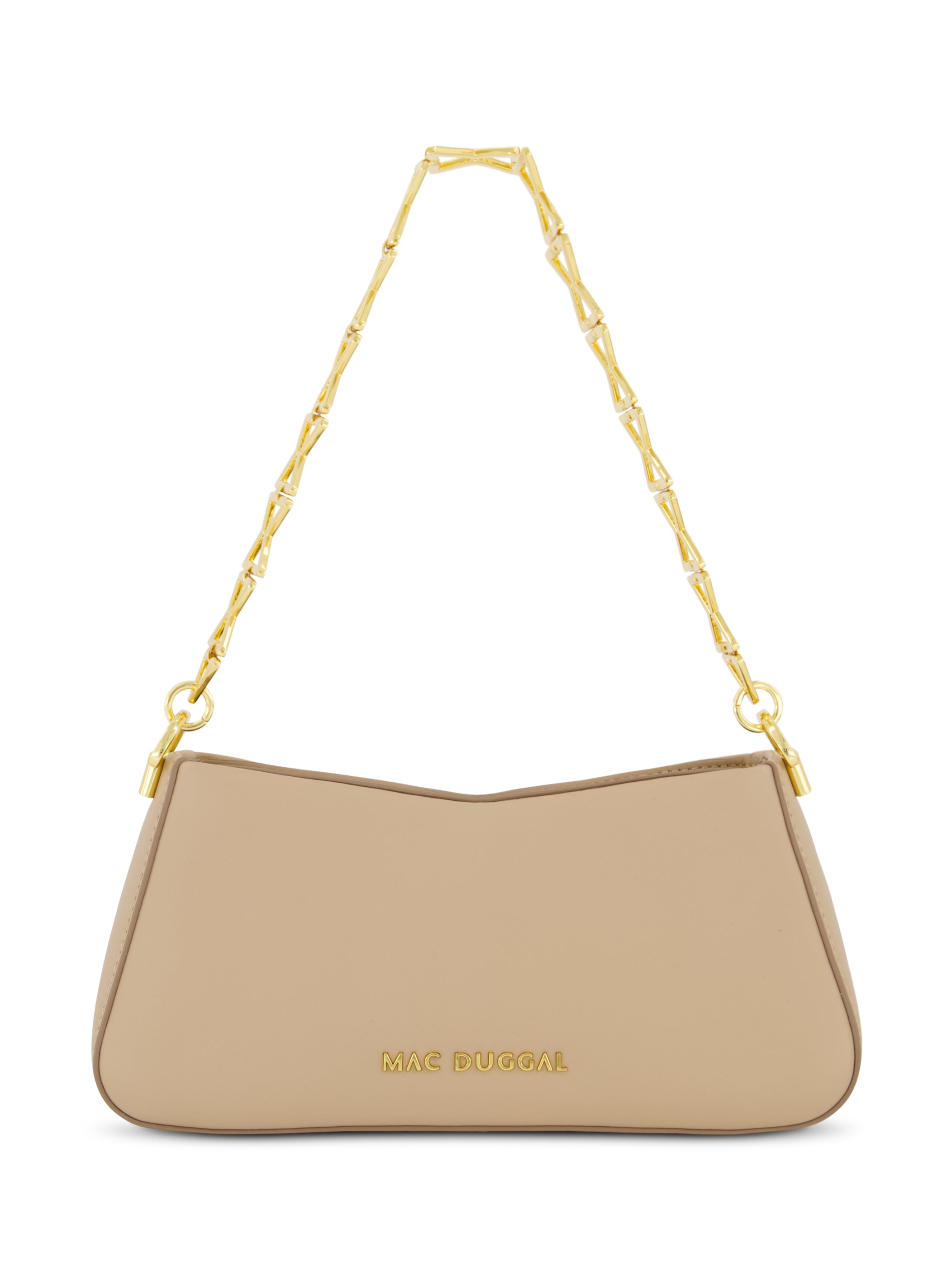 Shop Nappa Leather Shoulder Bag With Gold Strap Online