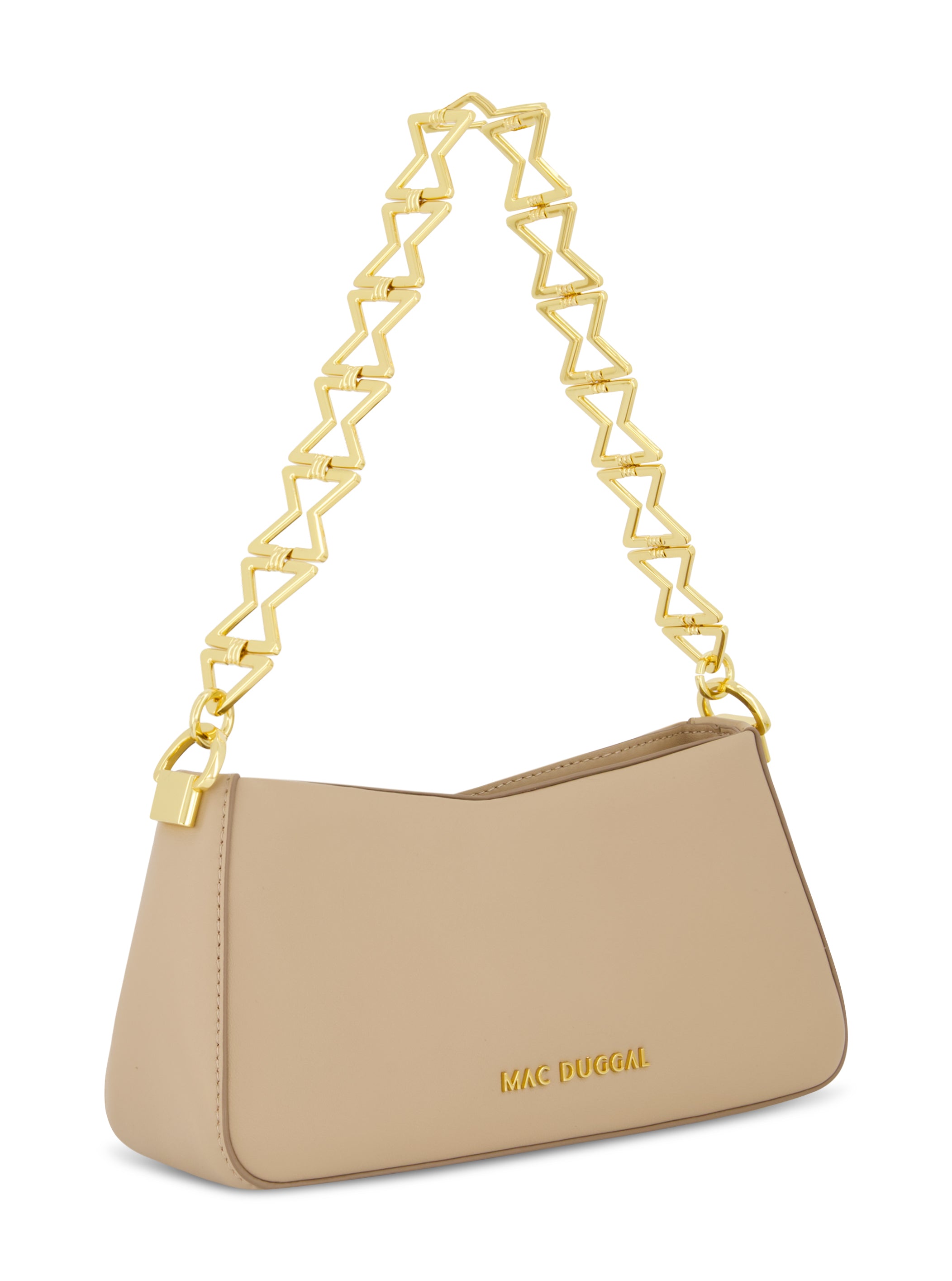 Shop Nappa Leather Shoulder Bag With Gold Strap Online