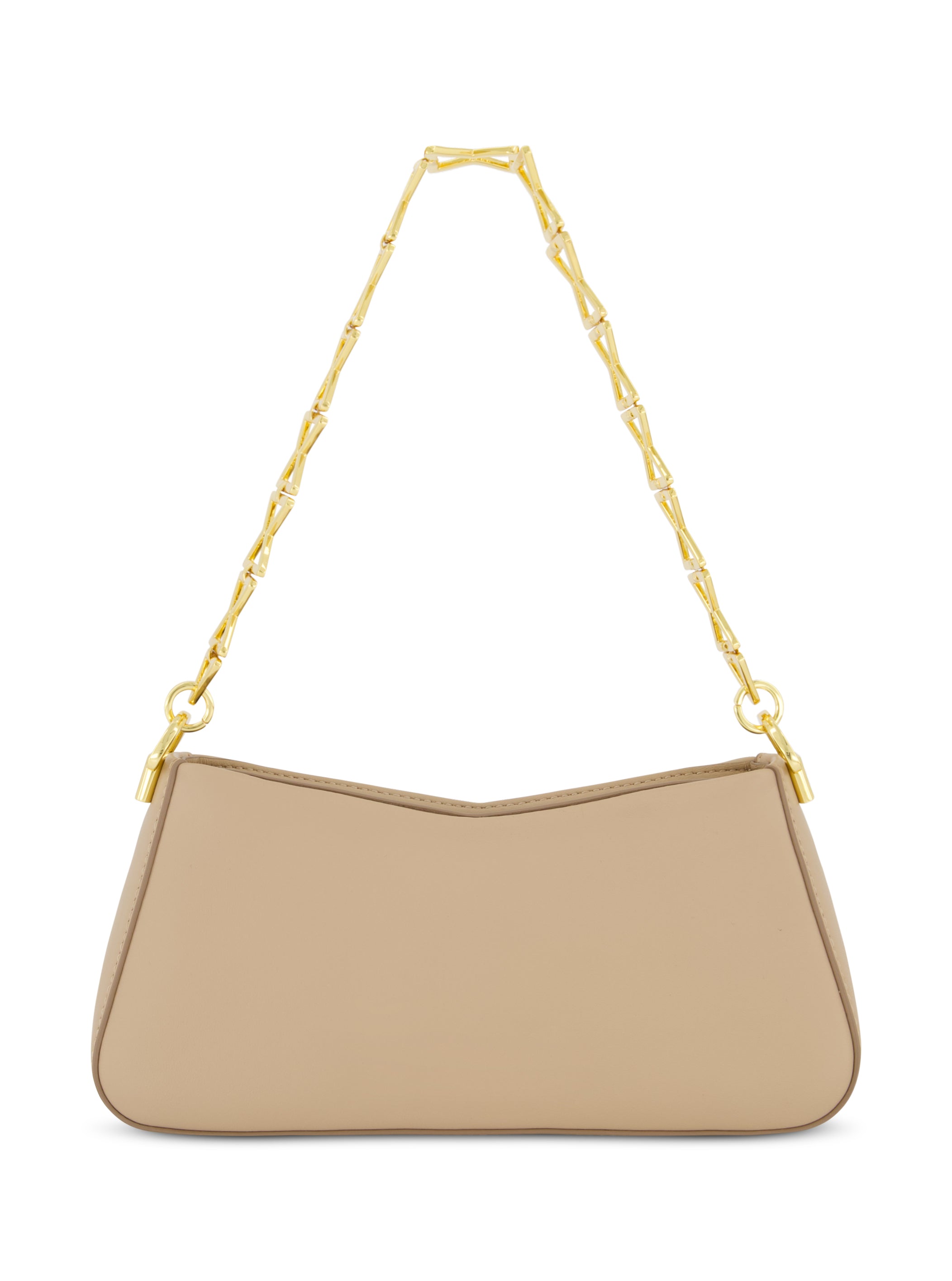 Shop Nappa Leather Shoulder Bag With Gold Strap Online