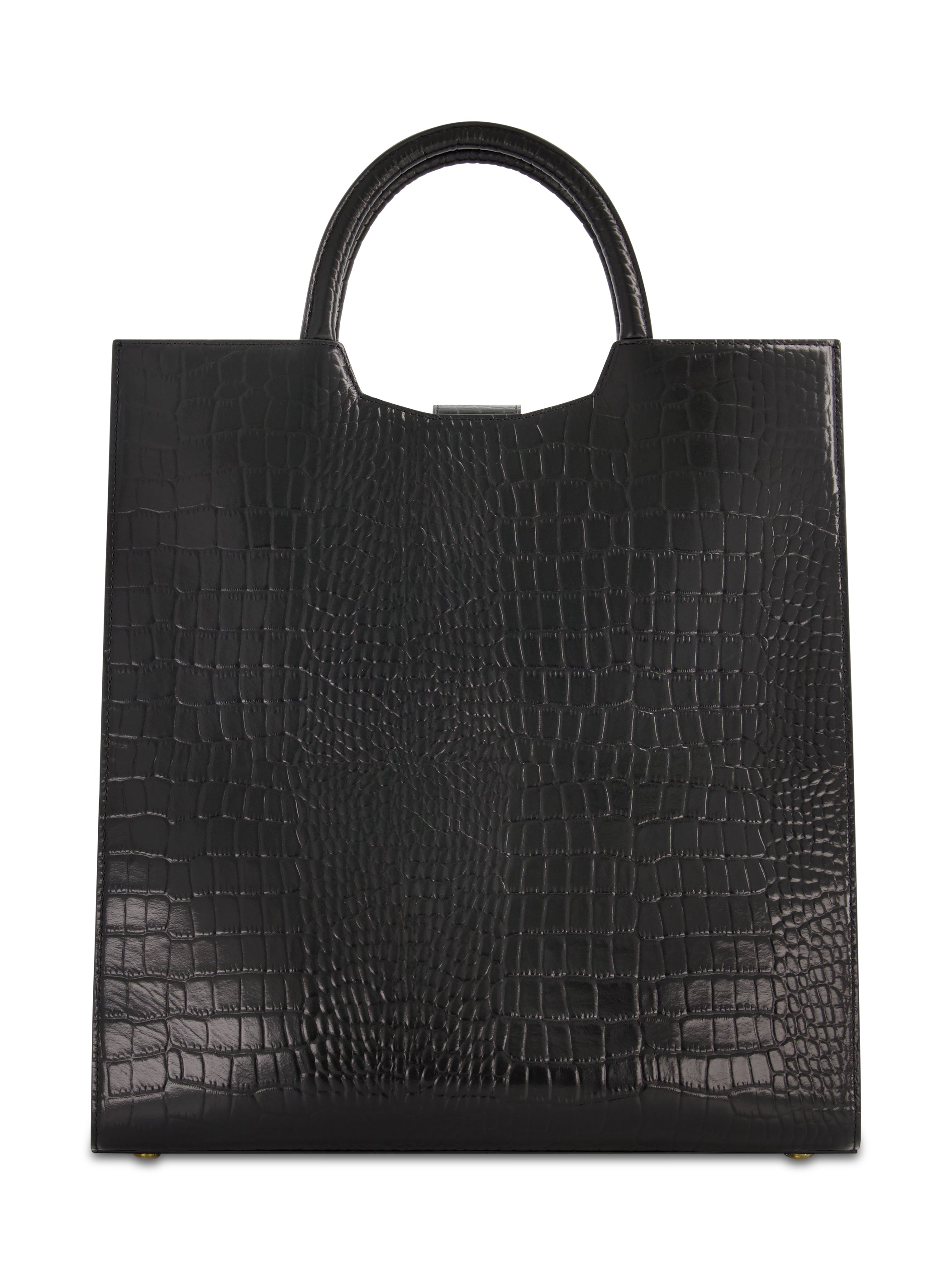 Shop Crocodile Leather Maxi Tote Bag With Buckle Online