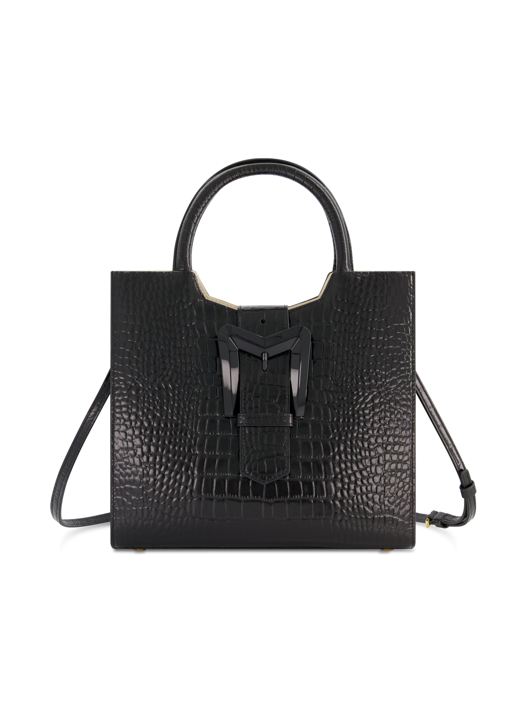 Shop Crocodile Leather Medium Tote Bag With Buckle Online