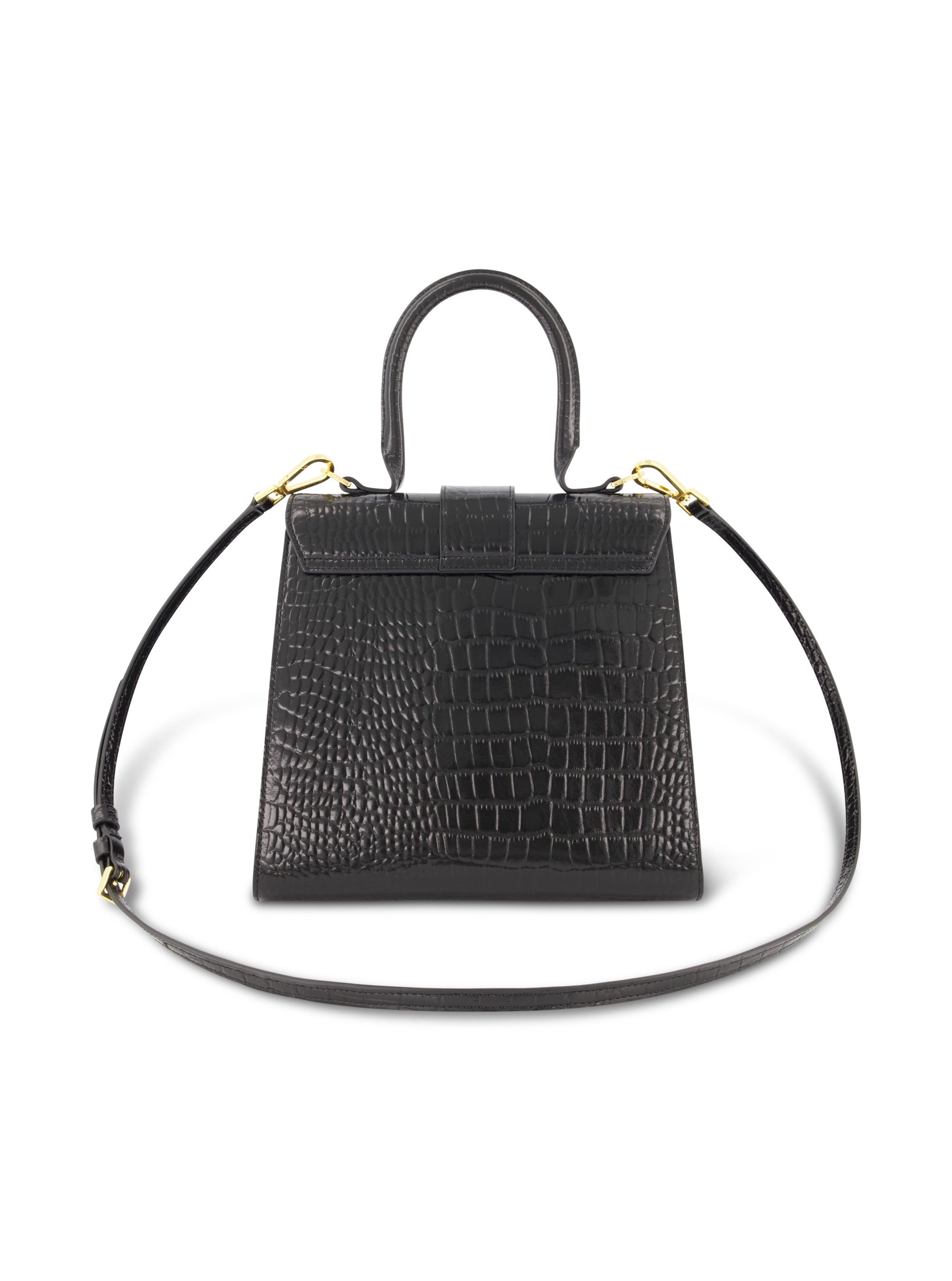 Shop Crocodile Leather Medium Handbag With Buckle Online