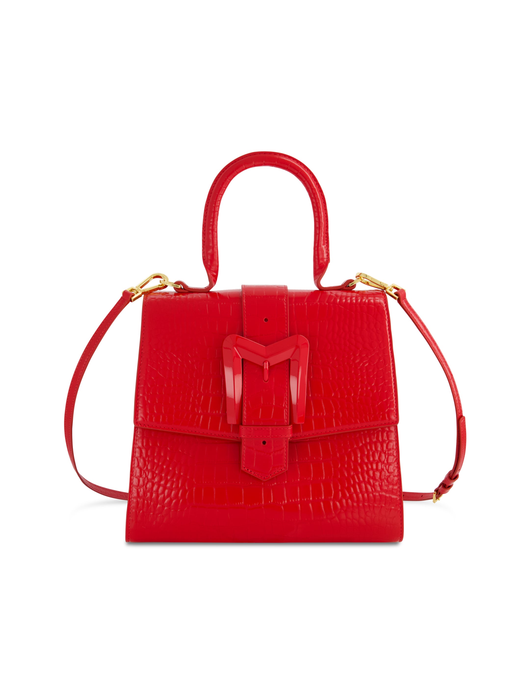 Shop Crocodile Leather Medium Handbag With Buckle Online