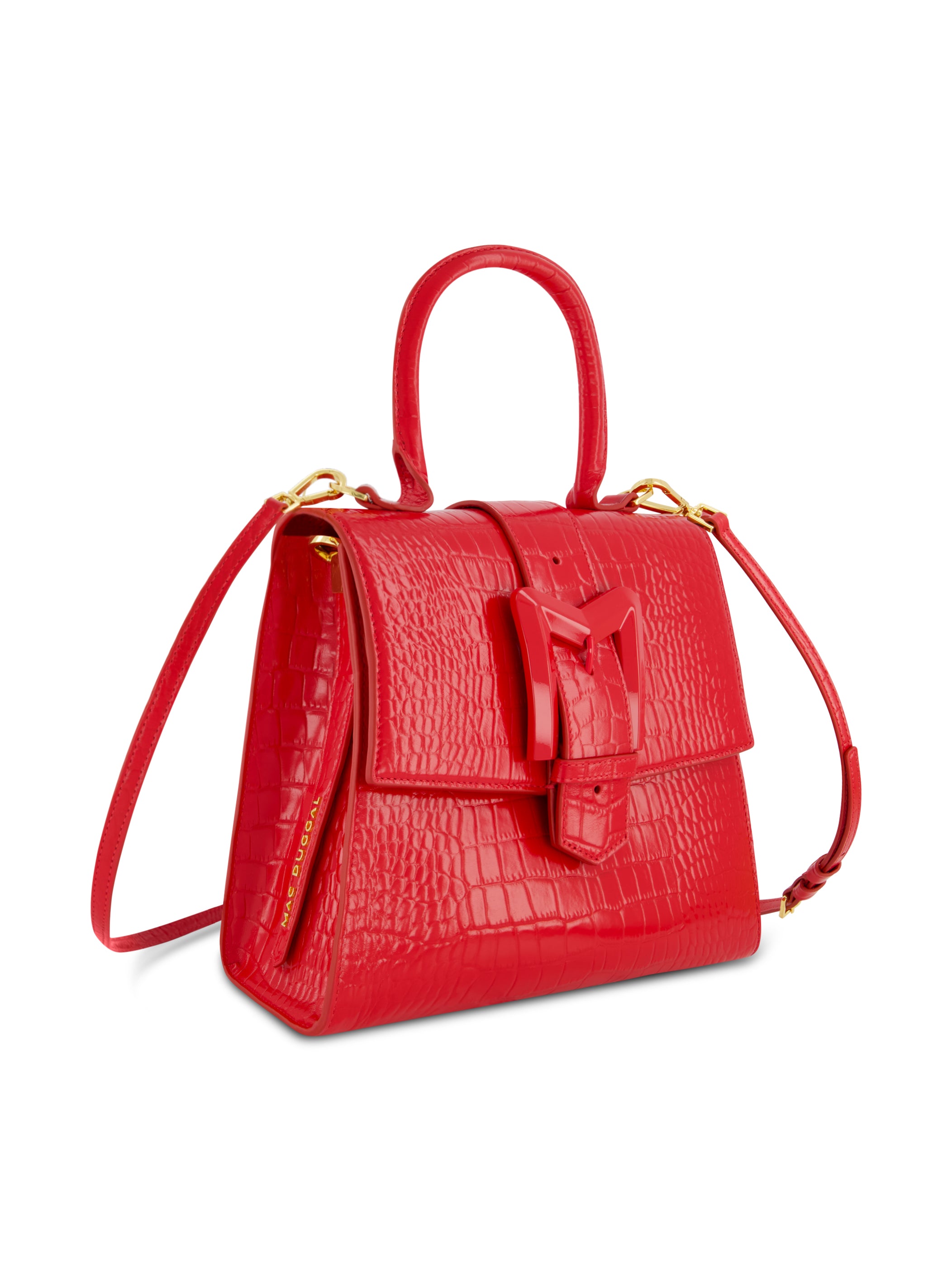 Shop Crocodile Leather Medium Handbag With Buckle Online