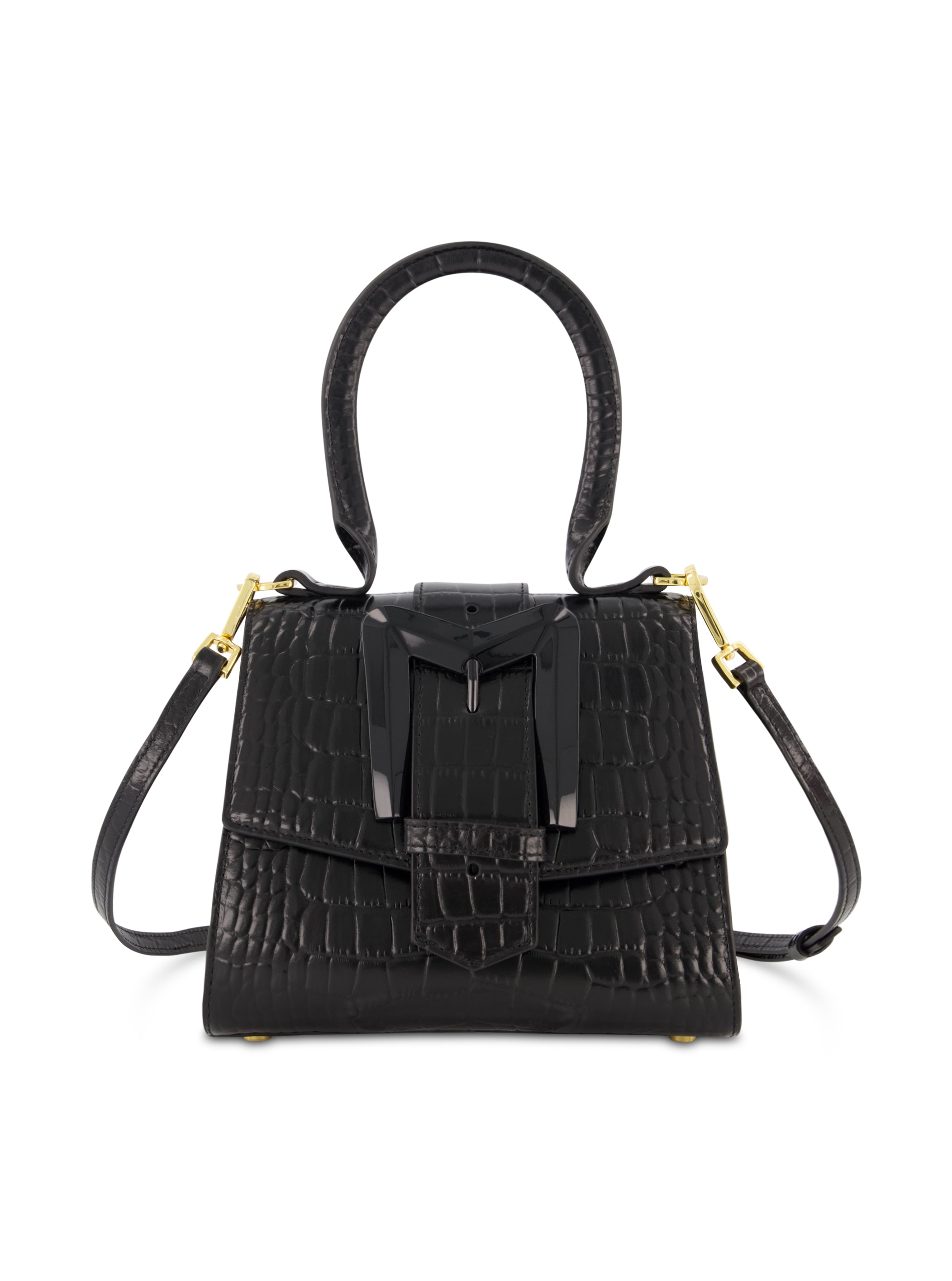 Shop Crocodile Leather Mini Handbag With Buckle Online