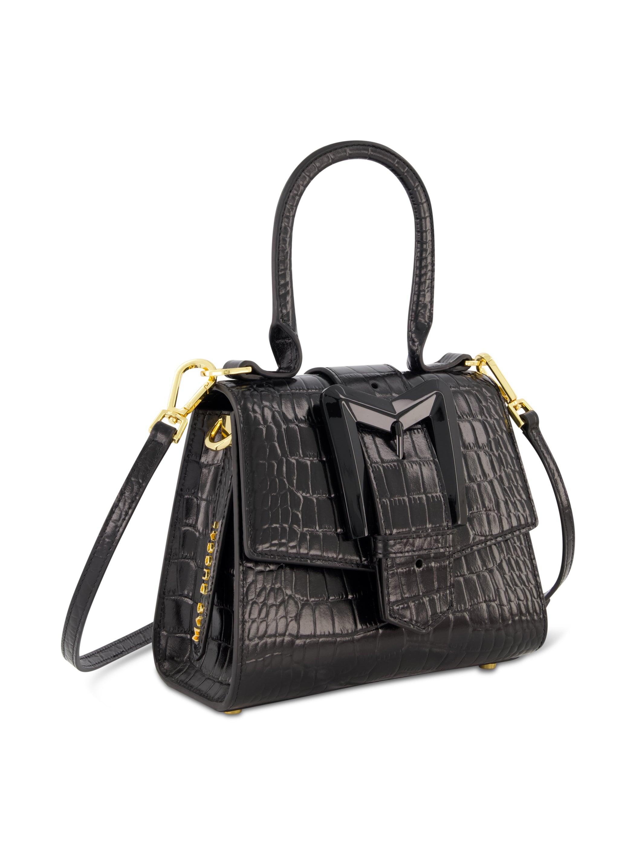 Shop Crocodile Leather Mini Handbag With Buckle Online